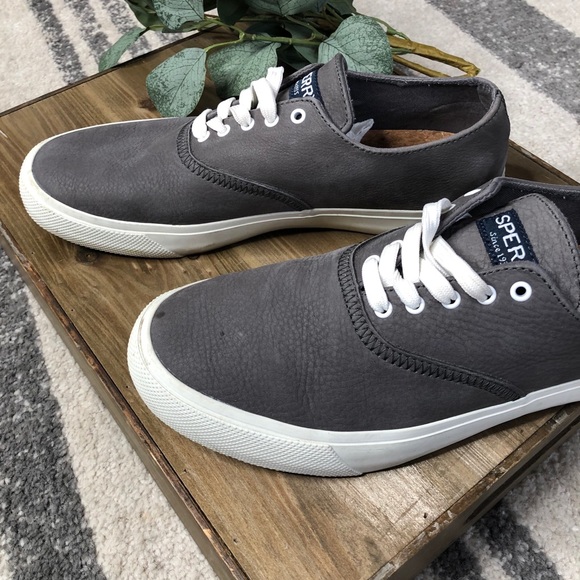 SPERRY Men’s Size 8.5 Grey Leather Sneakers - Picture 6 of 11